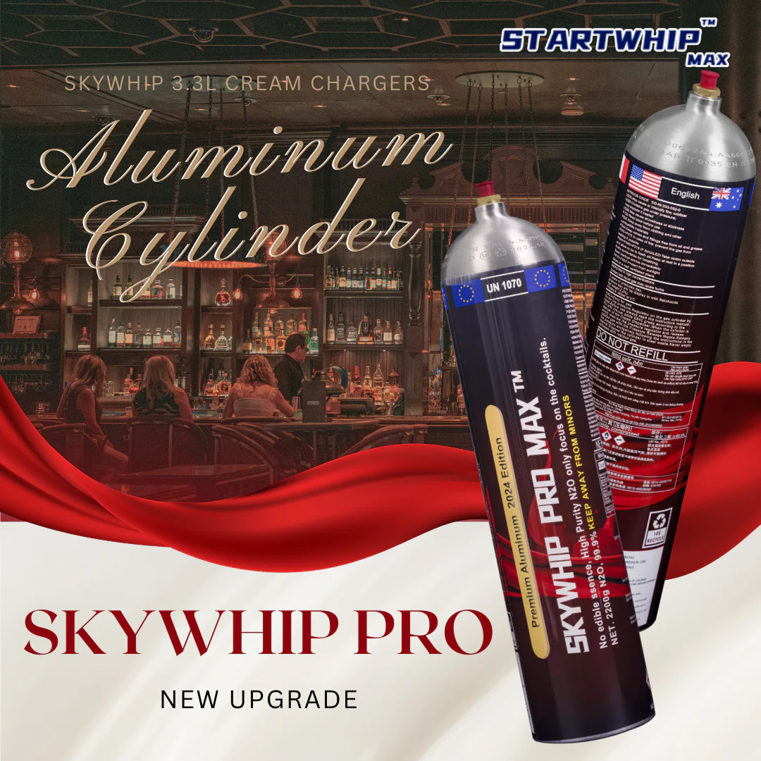 Aluminum Skywhip 3.3L Cream Chargers - Lightweight & Purer N2O - Image 4