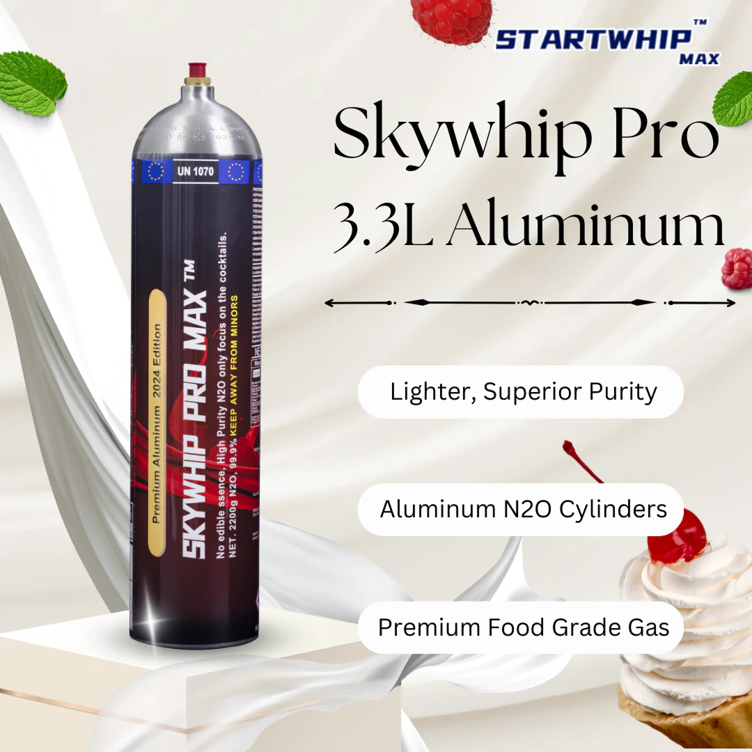 Aluminum Skywhip 3.3L Cream Chargers - Lightweight & Purer N2O - Image 3
